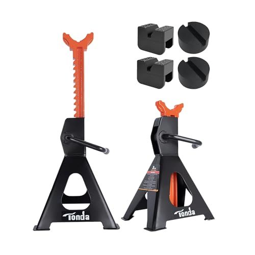 TONDA 3 Ton Jack Stands with Jack Pads & Stand Pads