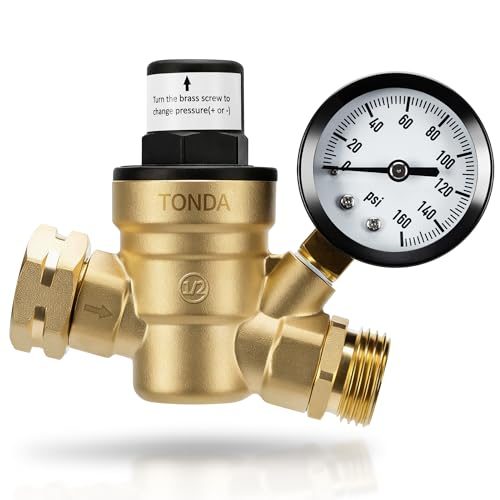 TONDA RV Water Pressure Regulator, 0–160 PSI