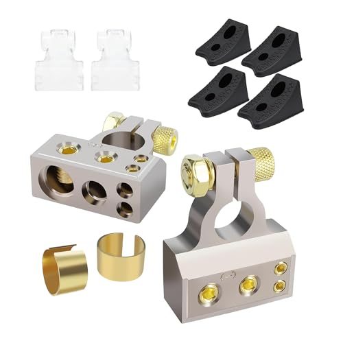 TONDA Battery Terminals 1 Pair & Wheel Chocks 4 Pack